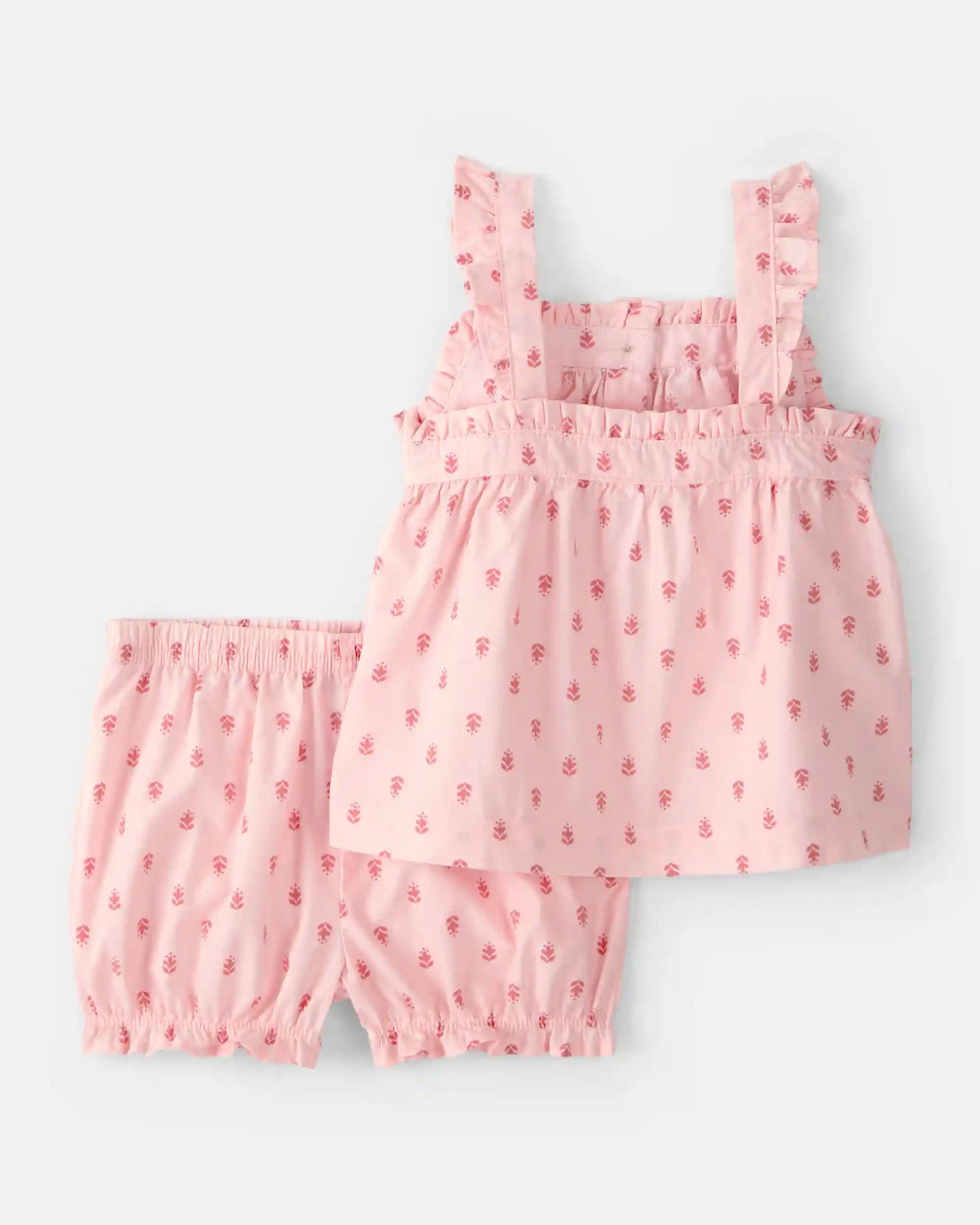 Baby Girl 3-Piece Flutter Sleeve Outfit Set - Pink