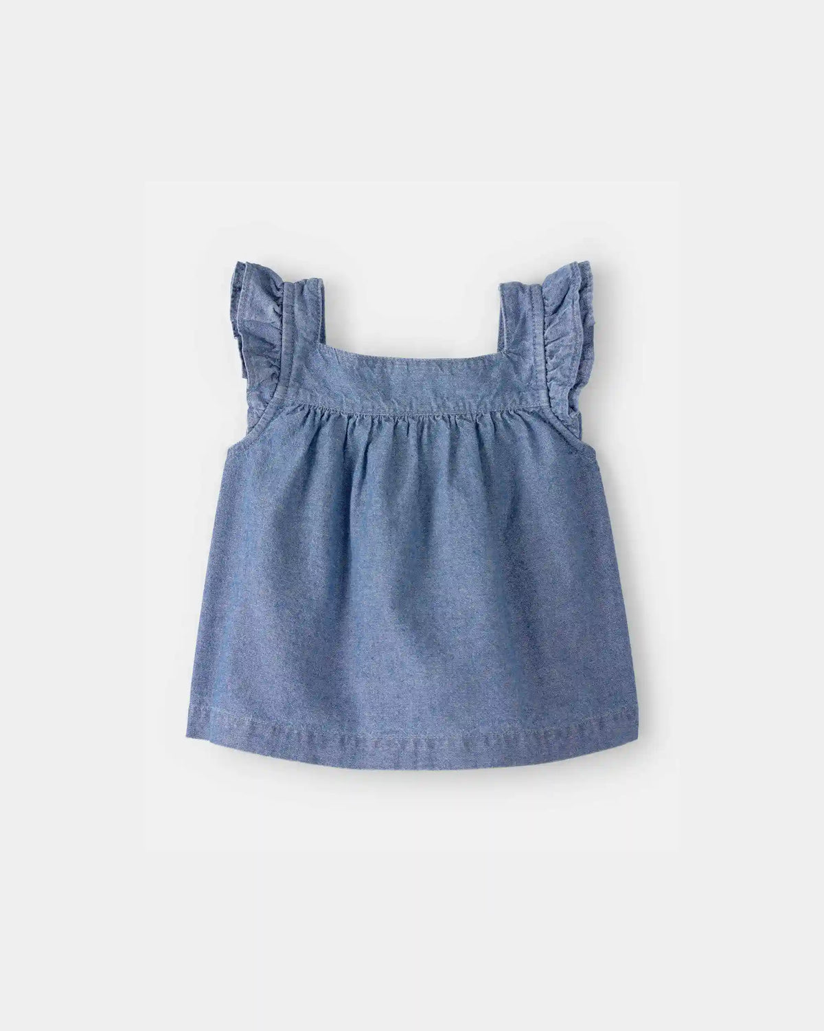 Baby Girl 3-Piece Chambray Outfit Set - Blue/Pink