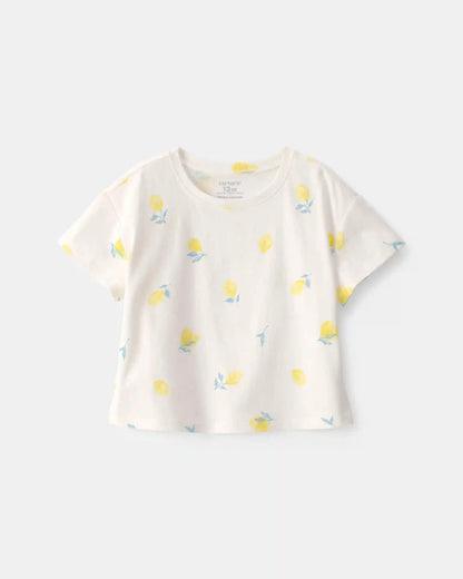 Baby Girl Lemon Relaxed Top - Cream
