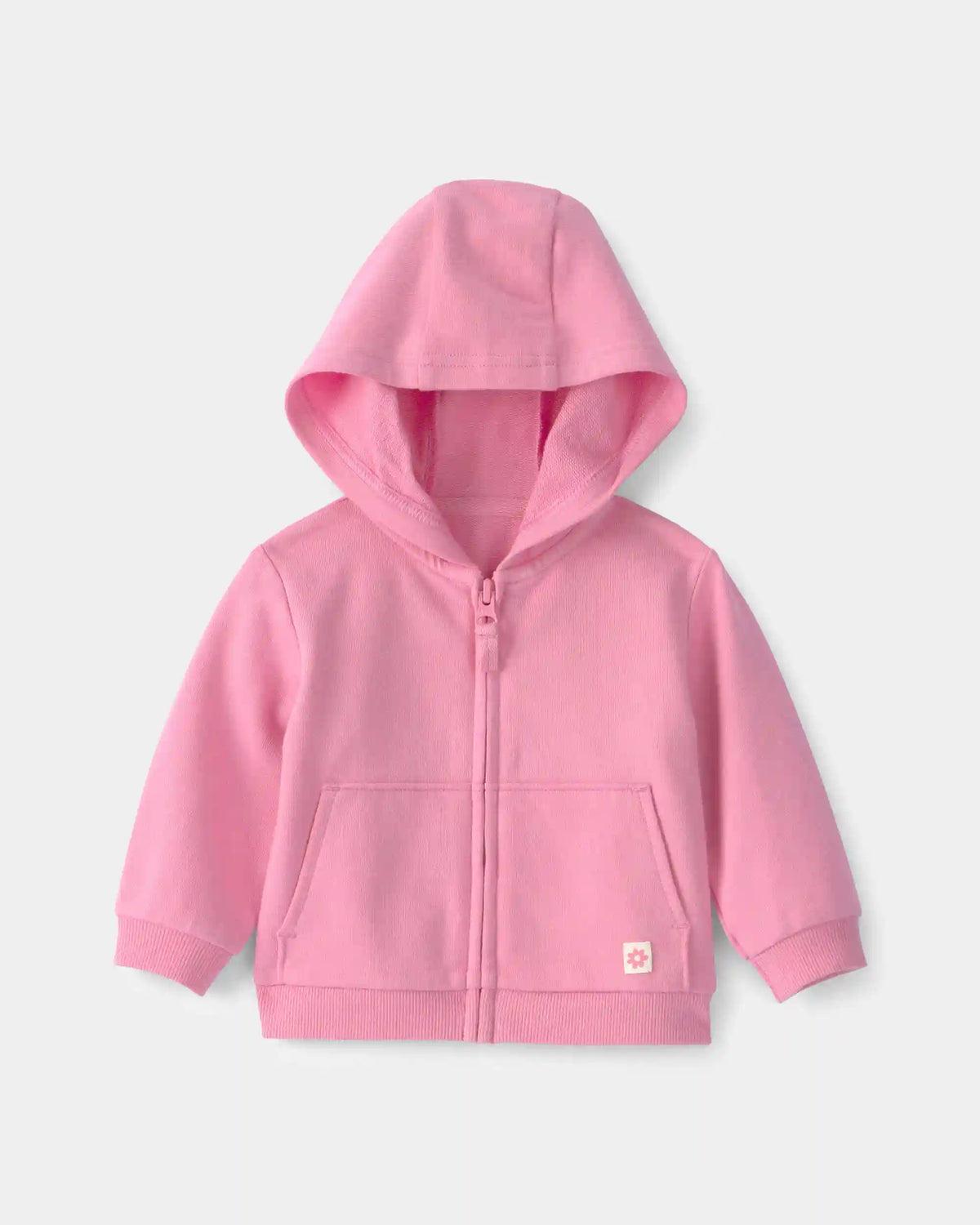 Baby Girl French Terry Zip-Up Hoodie - Pink