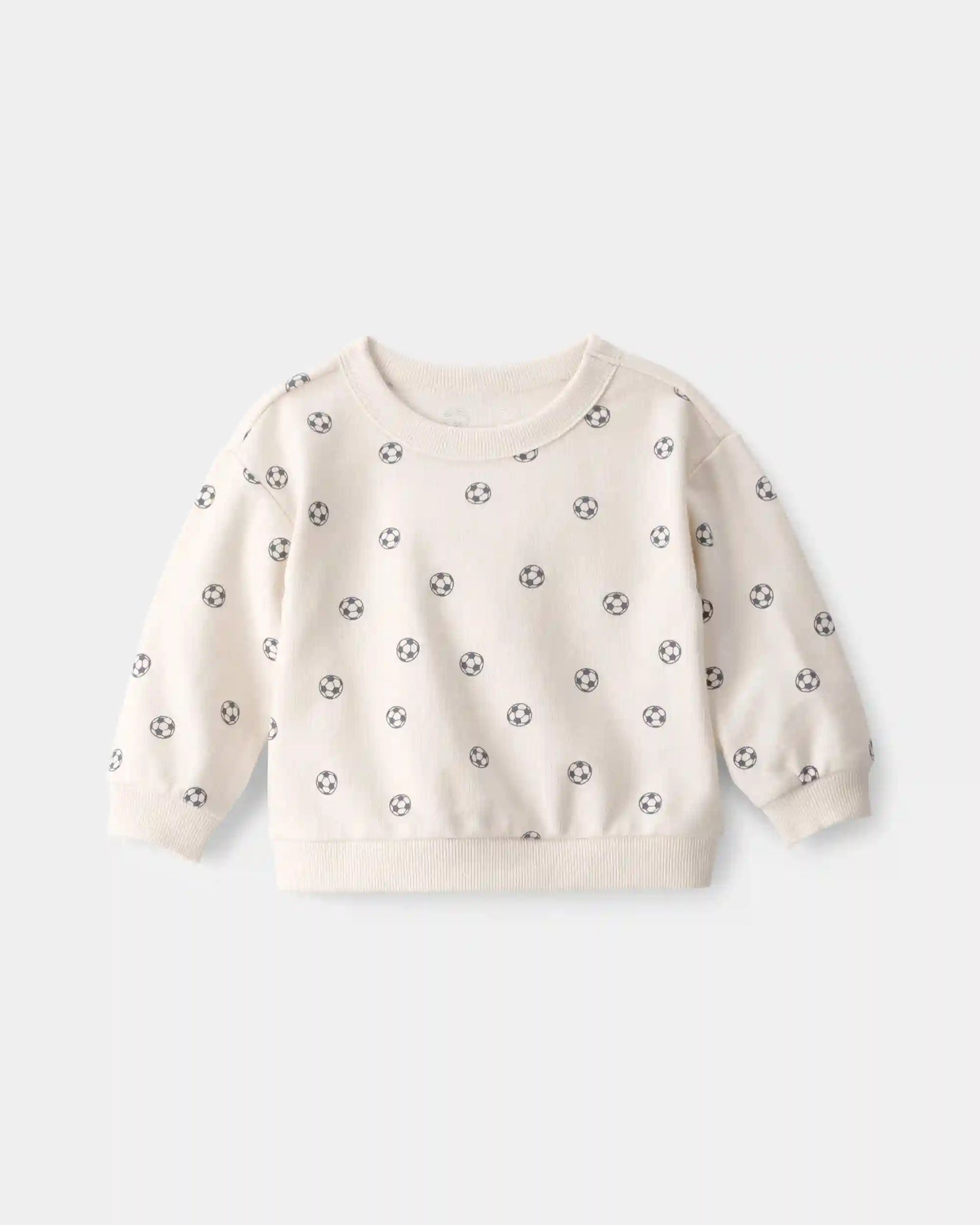 Baby Soccer French Terry Pullover Sweatshirt - Ivory