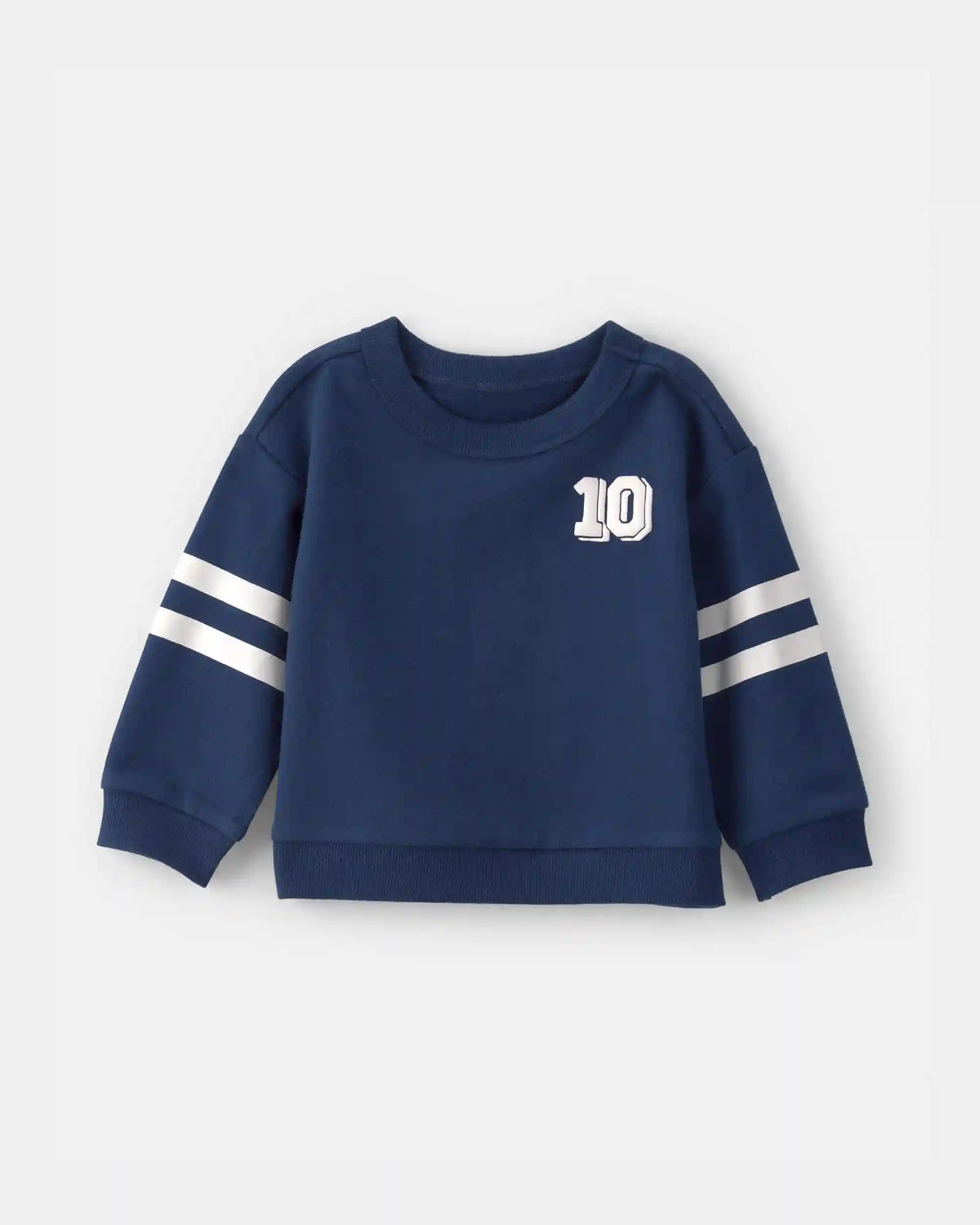 Baby Boy Varsity French Terry Pullover Sweatshirt - Navy Blue