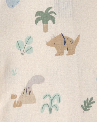 Baby 2-Pack Dinosaur Striped Snug Fit 1-Piece Pajama - Green/Cream