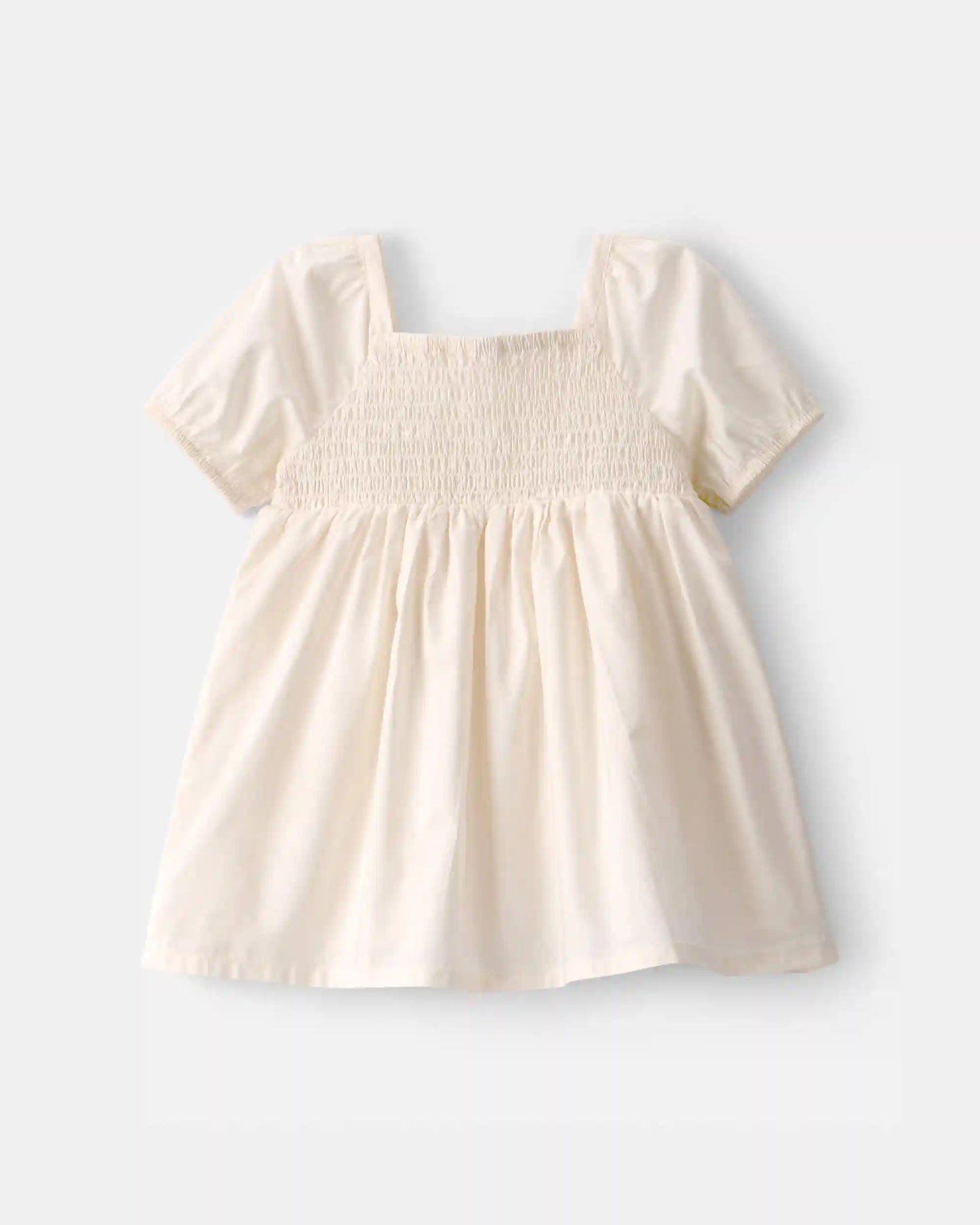 Baby Girl Puff Sleeve Floral Dress - Cream