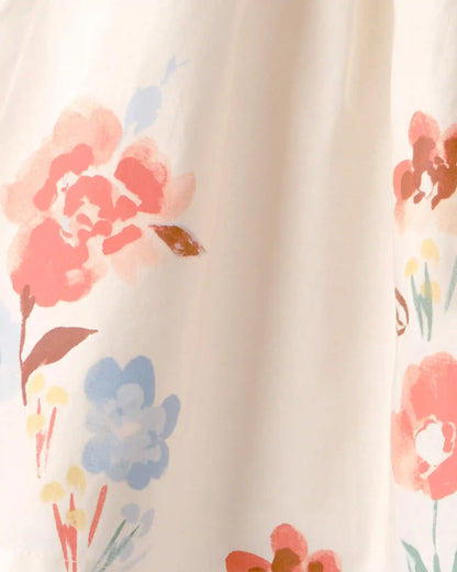 Baby Girl Puff Sleeve Floral Dress - Cream