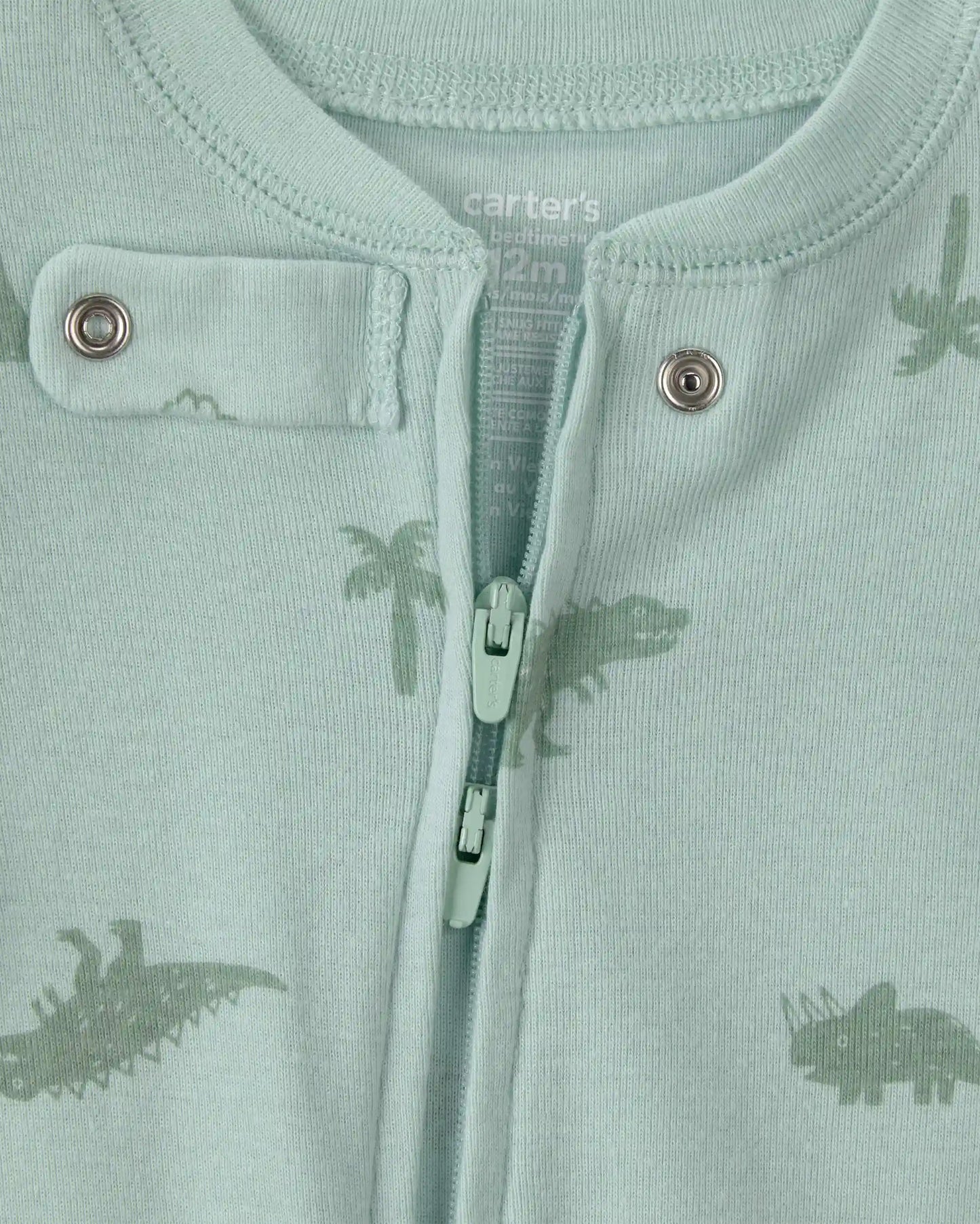 Baby Dinosaur 100% Cotton Snug Fit 1-Piece Pajama - Green