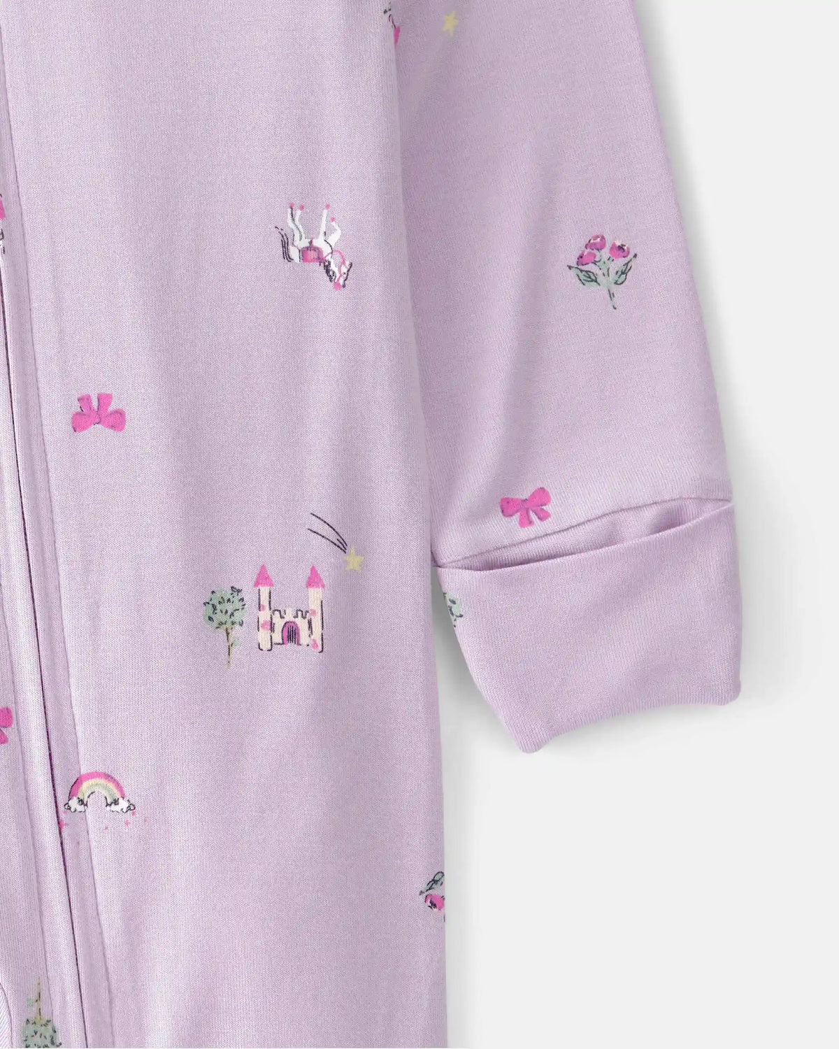 Baby Girl Fairytale 2-Way Zip PurelySoft Sleep & Play Pajama - Purple
