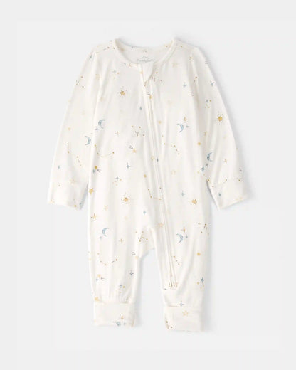 Baby Constellation 2-Way Zip PurelySoft Sleep & Play Pajama - Cream