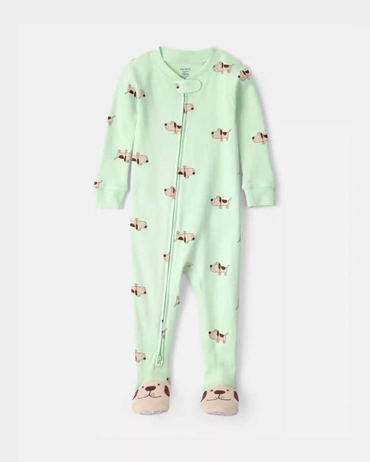Baby Puppy 100% Cotton Snug Fit 1-Piece Pajama - Green