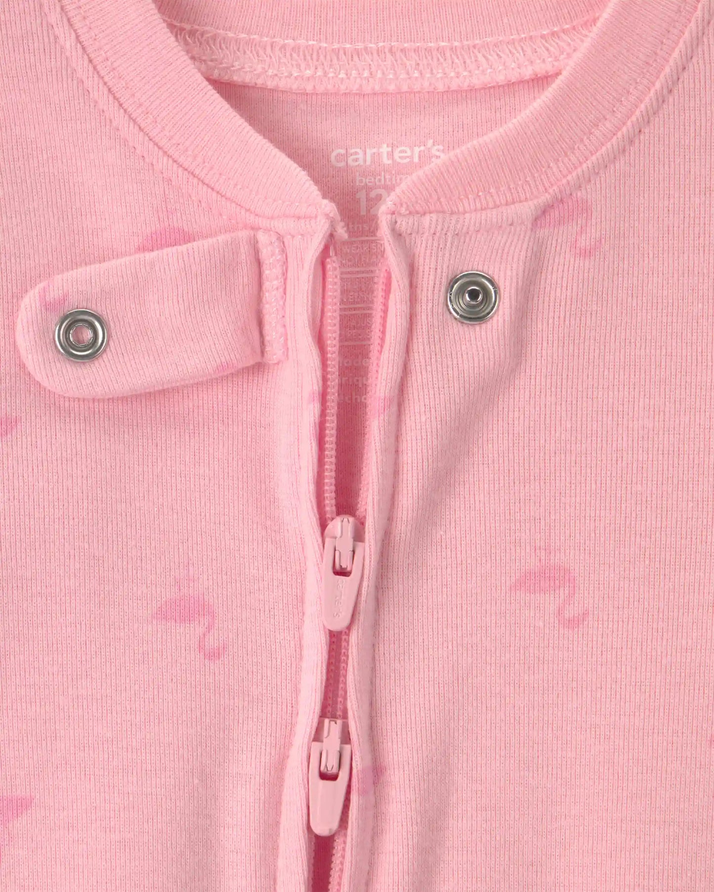 Baby Girl Flamingo 100% Cotton Snug Fit 1-Piece Pajama - Pink