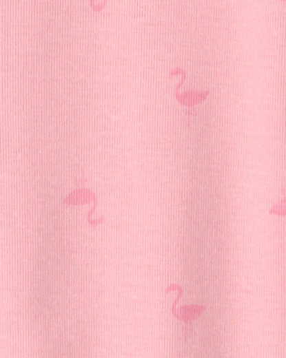 Baby Girl Flamingo 100% Cotton Snug Fit 1-Piece Pajama - Pink