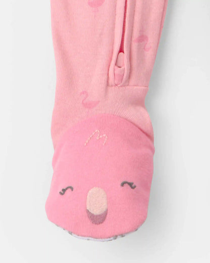 Baby Girl Flamingo 100% Cotton Snug Fit 1-Piece Pajama - Pink