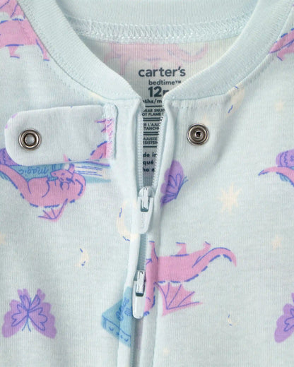 Baby Girl Fairy Tale 100% Cotton Snug Fit 1-Piece Pajama - Blue