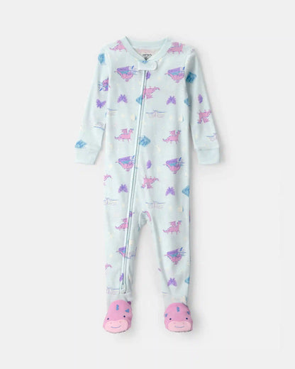 Baby Girl Fairy Tale 100% Cotton Snug Fit 1-Piece Pajama - Blue