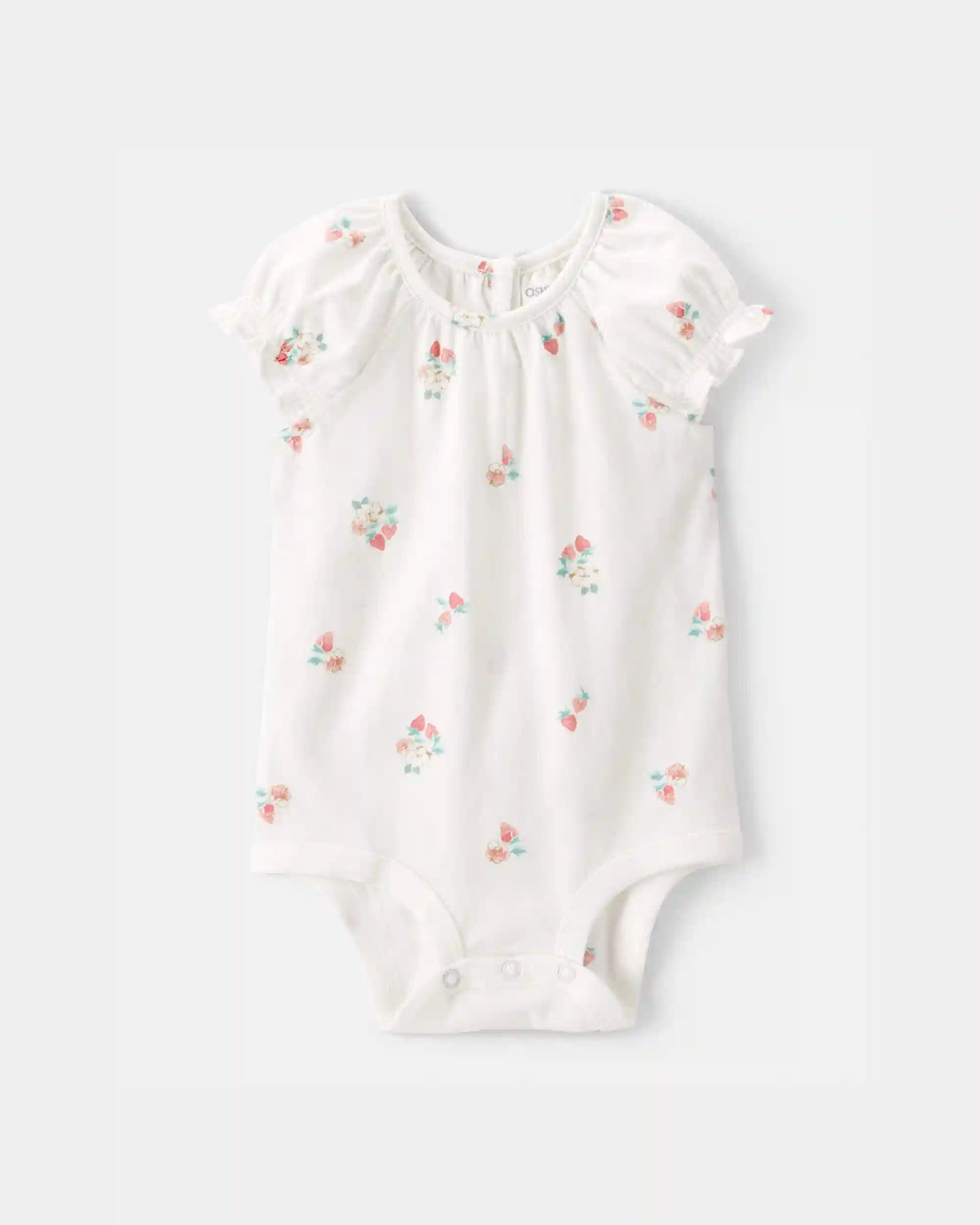 Baby Girl Strawberry Bodysuit - White