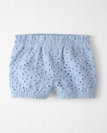 Baby Girl 2-Piece Organic Cotton Eyelet Top & Short Set