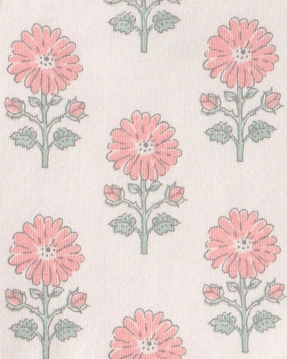 Baby Girl Organic Cotton Tiered Dress in Rosebud Petal Print