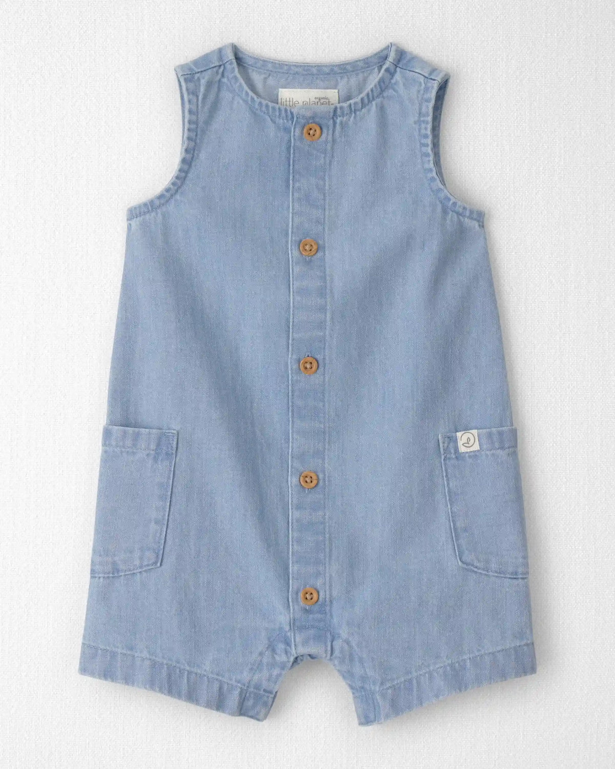 Baby Organic Cotton Chambray Romper