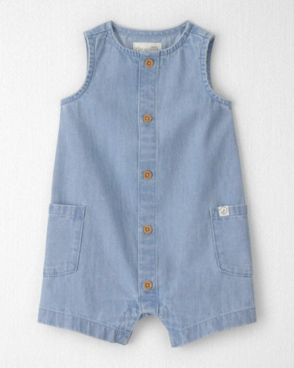 Baby Organic Cotton Chambray Romper