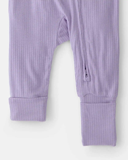 Baby Girl 2-Way Zip PurelySoft Sleep & Play Pajama - Purple