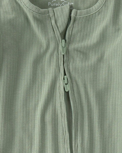 Baby 2-Way Zip PurelySoft Sleep & Play Pajama - Green