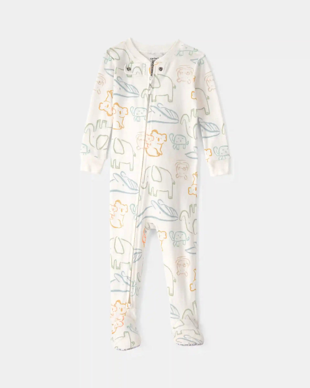 Baby Elephant 100% Cotton Snug Fit 1-Piece Pajama - Ivory
