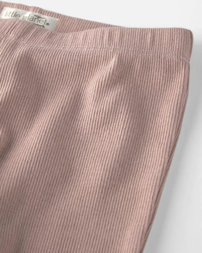 Baby Girl Organic Cotton Rib Footed Pants