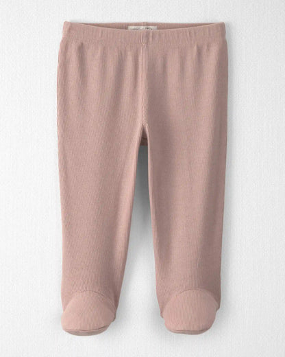 Baby Girl Organic Cotton Rib Footed Pants