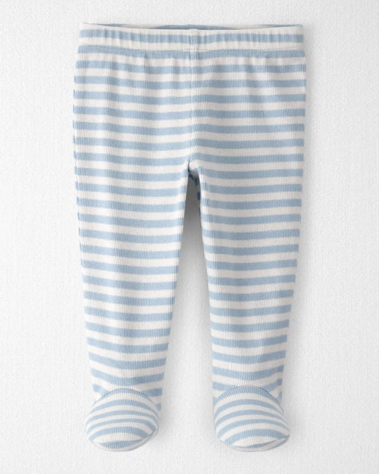 Baby Organic Cotton Footed Pants in Stripes