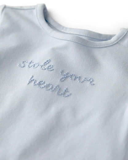 Baby Organic Cotton 'Stole Your Heart' Embroidered Bodysuit
