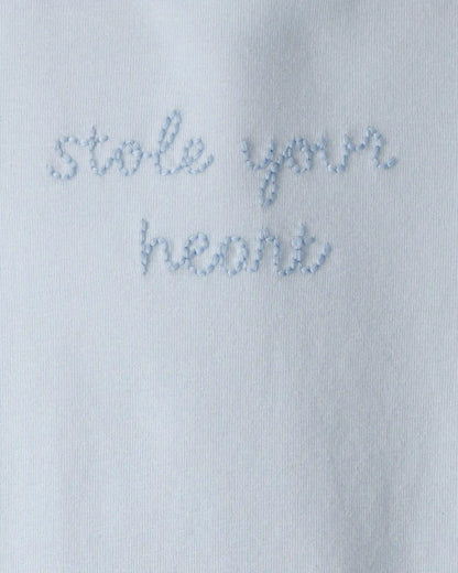 Baby Organic Cotton 'Stole Your Heart' Embroidered Bodysuit
