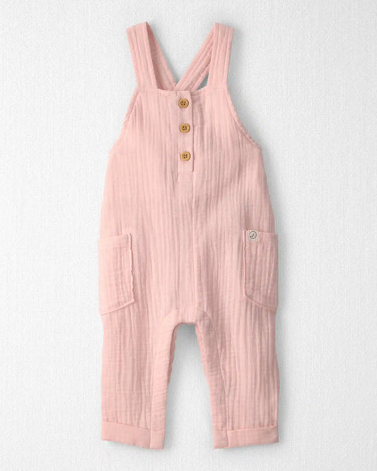 Baby Girl Organic Cotton Gauze Overalls