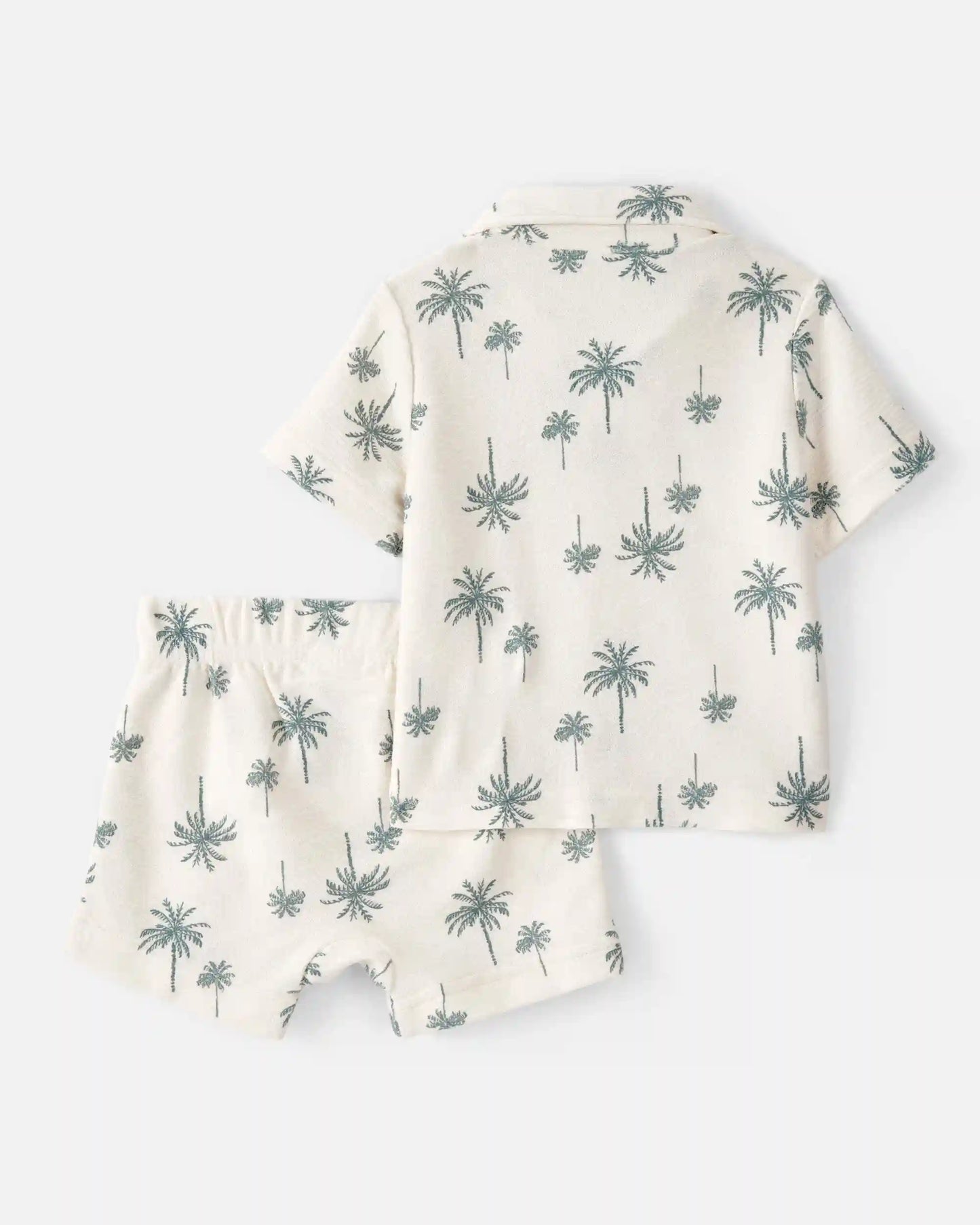 Baby Boy 3-Piece Palm Tree Outfit Set - White/Green