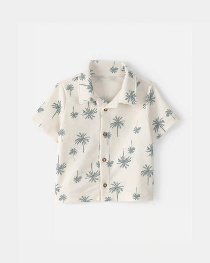 Baby Boy 3-Piece Palm Tree Outfit Set - White/Green