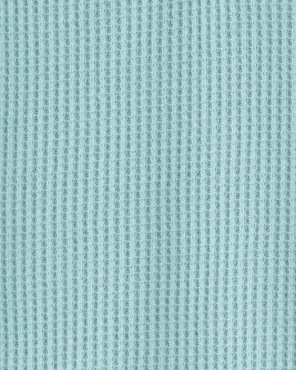 Baby Boy Waffle-Knit Polo Romper - Turquoise