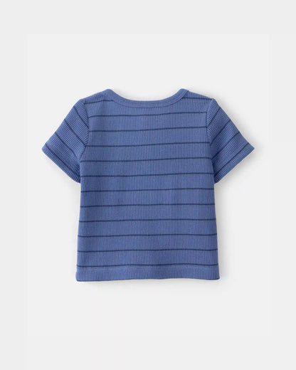 Baby Boy 3-Piece Shark Striped Outfit Set - Blue/White