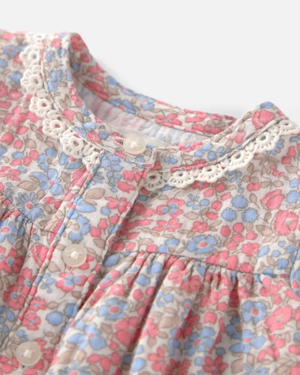 Baby Girl Organic Cotton Gauze Dress in Spring Floral Print