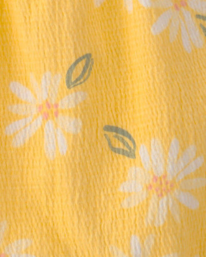 Baby Girl Floral Daisy Romper - Yellow