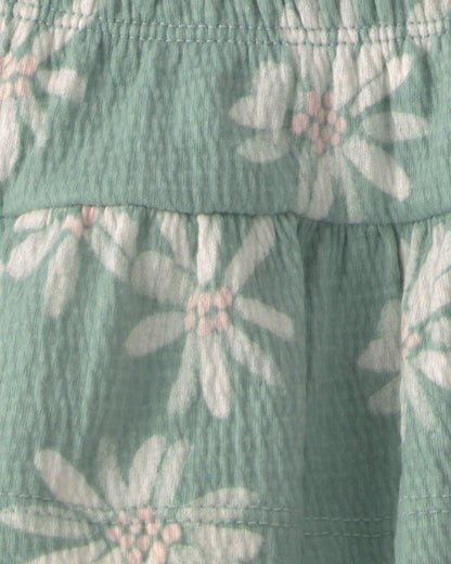 Baby Girl 2-Piece Floral Top & Skort Set - Ivory/Green