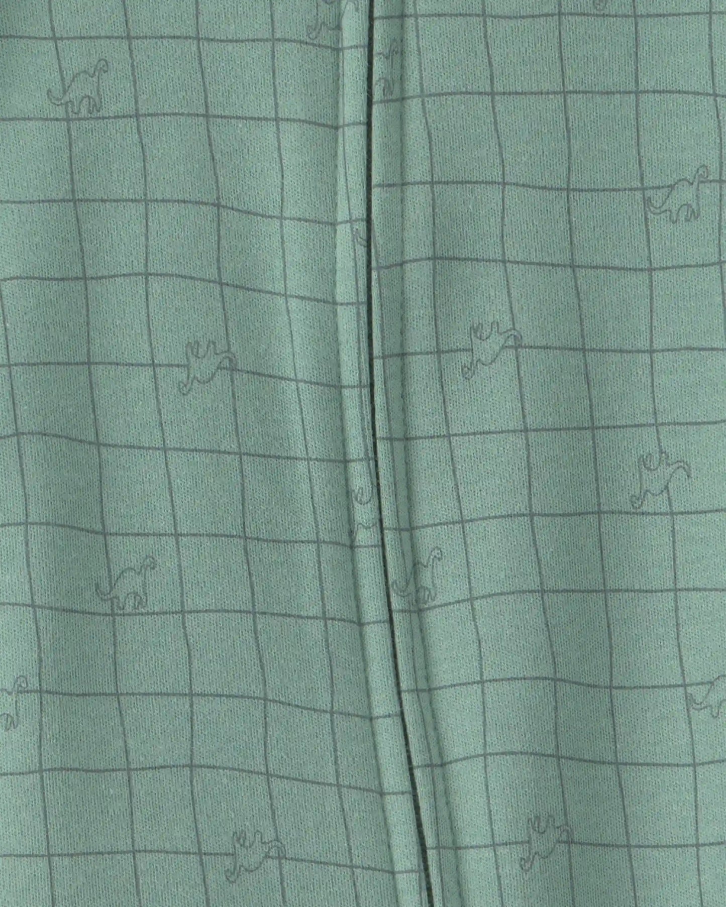 Baby Boy Dinosaur 100% Cotton 2-Way Zip Sleep & Play Pajamas - Green