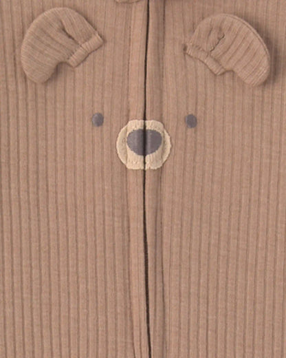 Baby Bear Cotton 2-Way Zip Sleep & Play Pajamas - Brown