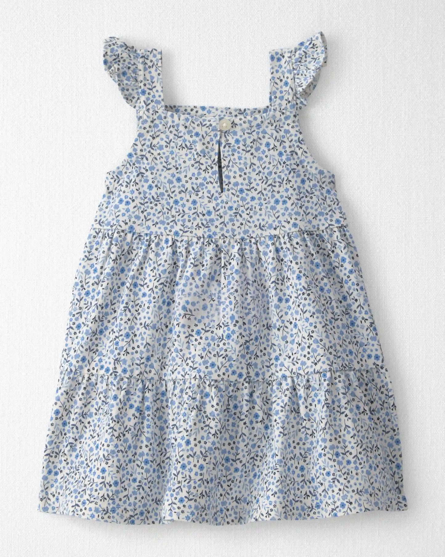 Baby Girl Organic Cotton Tiered Dress in Meadow Bloom