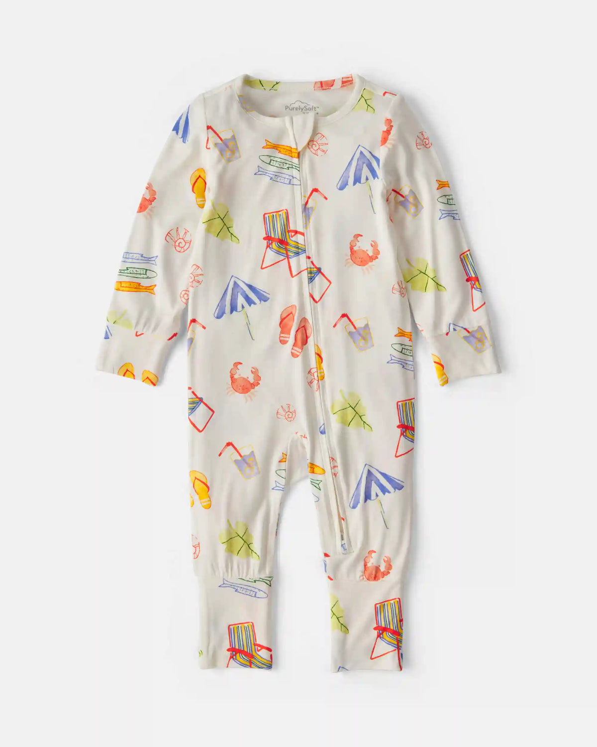 Baby Beach PurelySoft™ 2-Way Zip Sleep & Play Pajamas - Cream