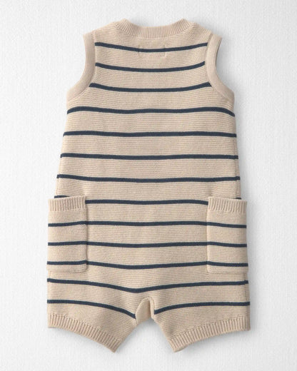 Baby Organic Cotton Knit Romper in Stripes