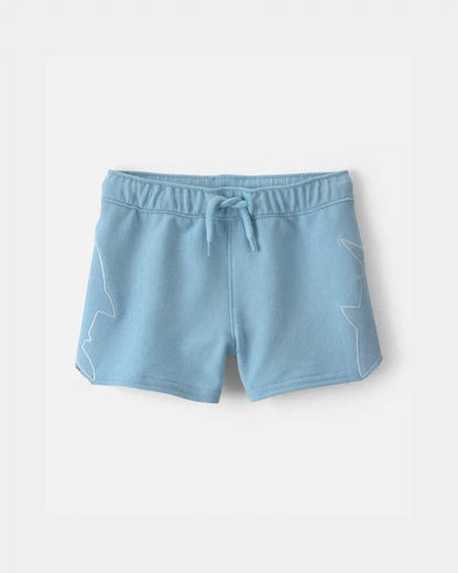 Baby Boy Shark French Terry Shorts - Blue