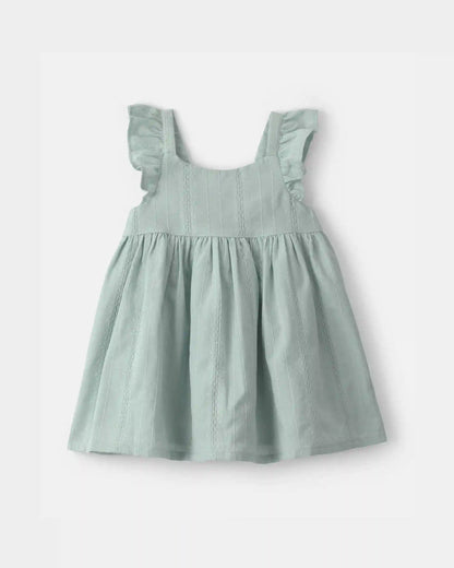 Baby Girl Ruffle-Sleeve Dress - Green