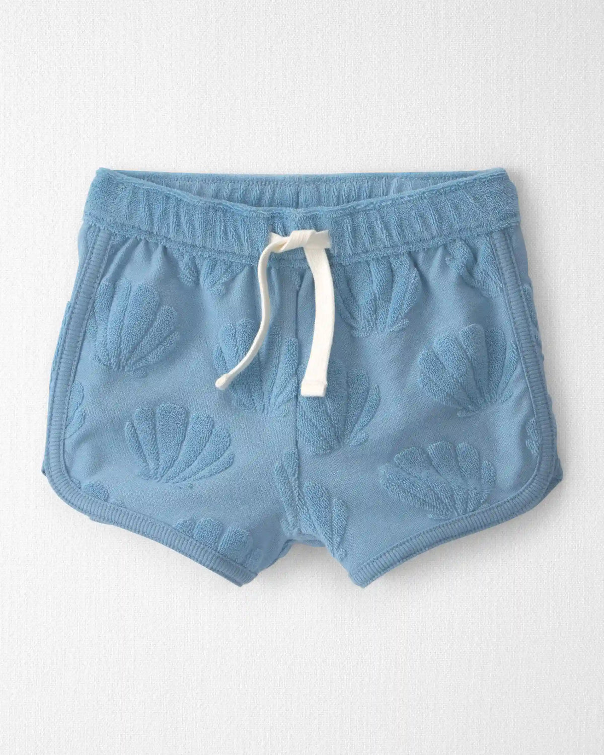 Baby Girl 2-Piece Terry Top & Short Set Made with Organic Cotton in Blue Seashells