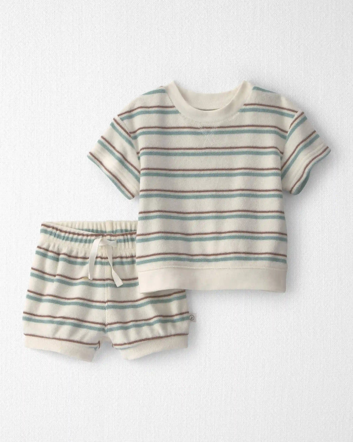 Baby 2-Piece Terry Top & Short Set Made with Organic Cotton in Stripes