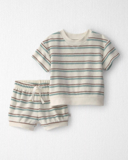 Baby 2-Piece Terry Top & Short Set Made with Organic Cotton in Stripes