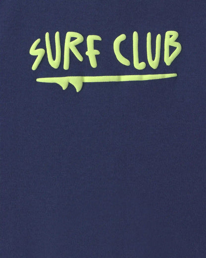 Baby Boy 'Surf Club' Short-Sleeve Romper - Navy Blue